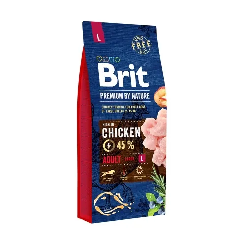Brit Premium kuivtoit suurele koerale, L, kana, 15 kg