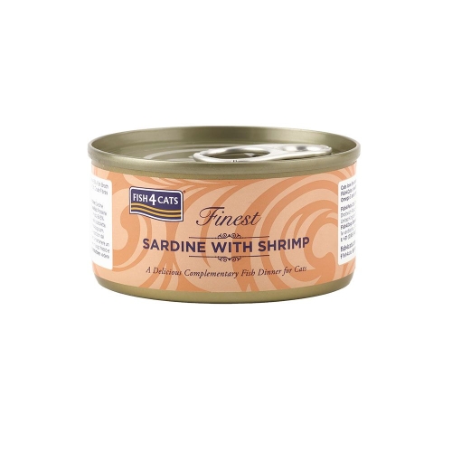 Fish4Cats konserv kassile, sardiinide ja krevettidega, 70 g