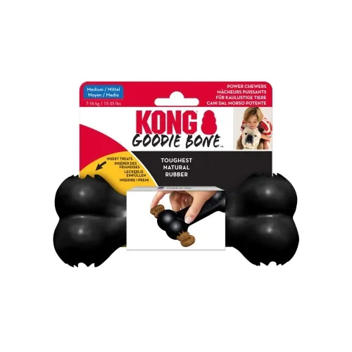 KONG Extreme Goodie Bone närimismänguasi koertele M, must