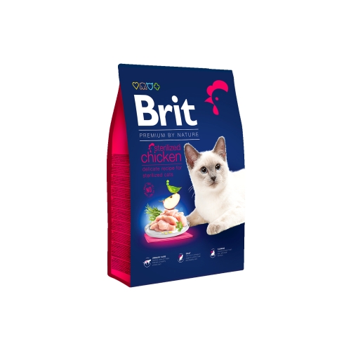 Brit Premium by Nature Sterilized kassi täissööt kanaga 8 kg