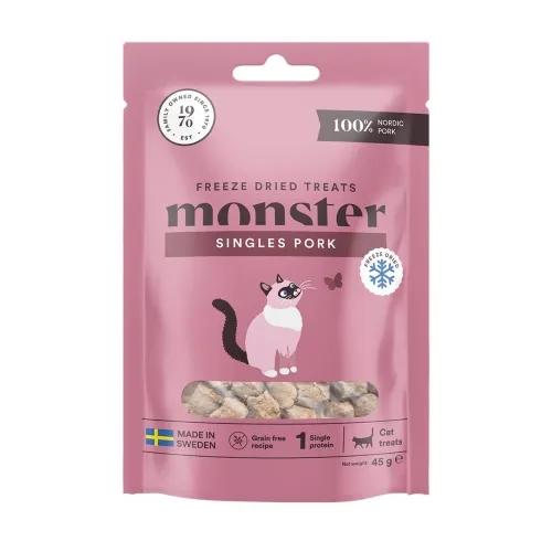 Monster Cat külmkuivatatud maius kassile, siga, 45 g