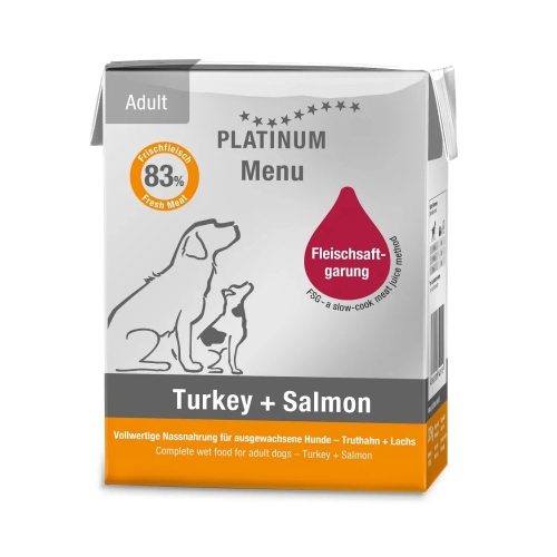 Platinum Menu konserv koerale, kalkuni ja lõhega 375 g