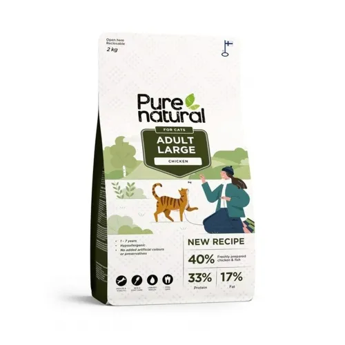 Purenatural kuivtoit suurele kassile, kana, 2 kg