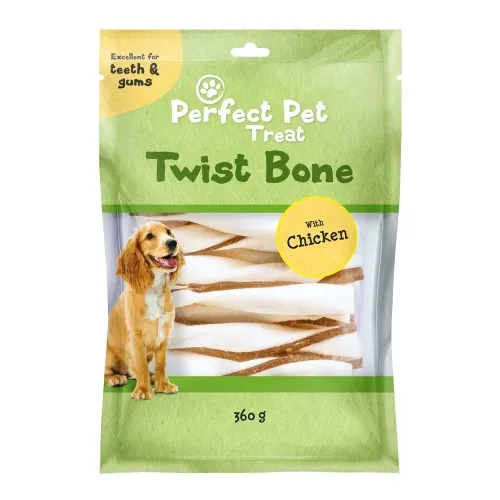 Perfect Pet Twist Bone koera närimispulk, kana, 30 tk, 360 g