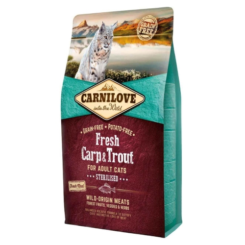 Carnilove Fresh kuivtoit kassidele karpkala/forell 2 kg