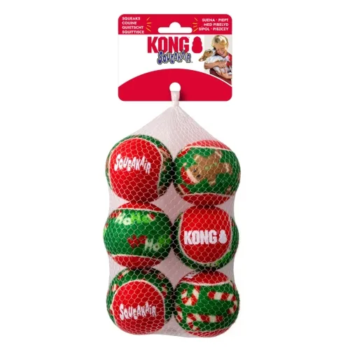 KONG Holiday koera mänguasi, SqueakAir Balls, M, 6 tk