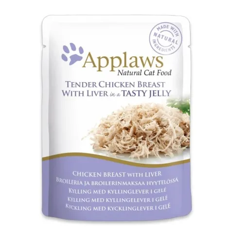 Applaws einekotikesed kassidele, kana ja maksaga, želees, 70 g