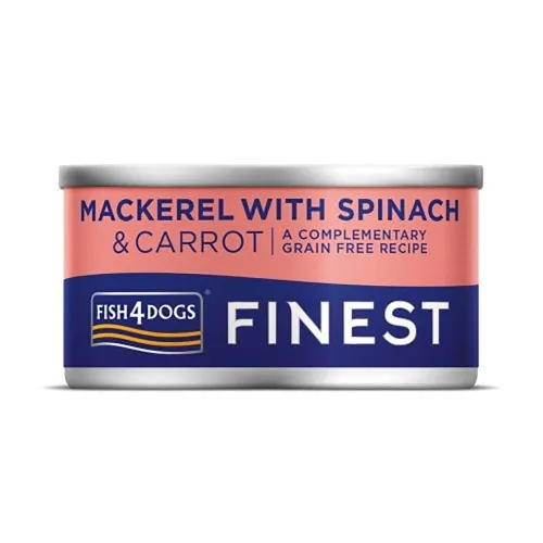 Fish4Dogs konserv koertele makrelli, porgandi ja spinatiga 85 g