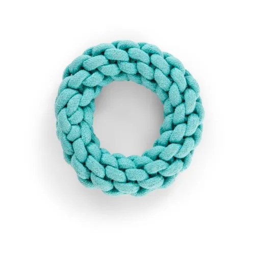 Little & Bigger kutsika mänguasi, Basics punutud rõngas, 17 cm, sinine