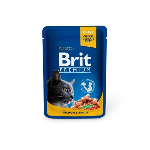 Brit Premium einekotike kassile lõhe ja forelliga 100 g
