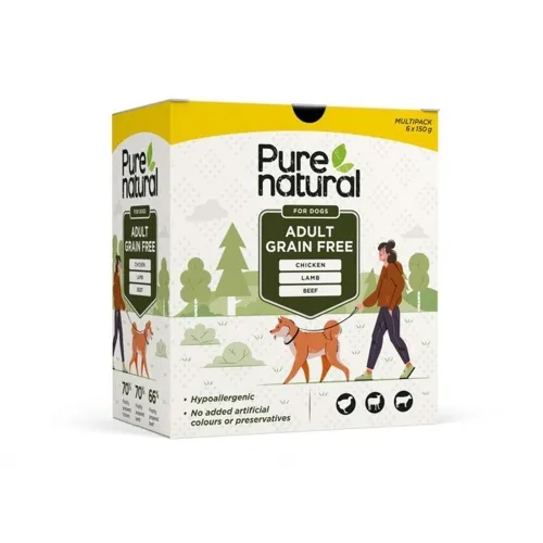 Purenatural koera einekotikeste multipakk, 6 x 150 g