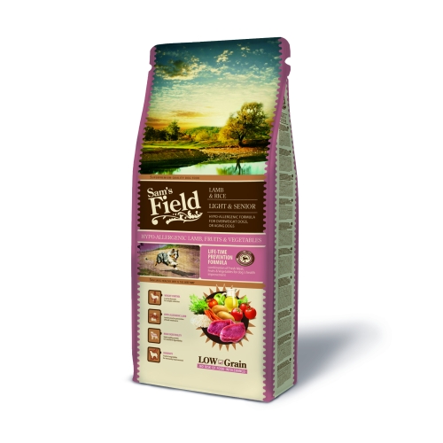 Sam's Field kuivtoit koertele Light&Seenior lambaliha ja riisiga 13 kg