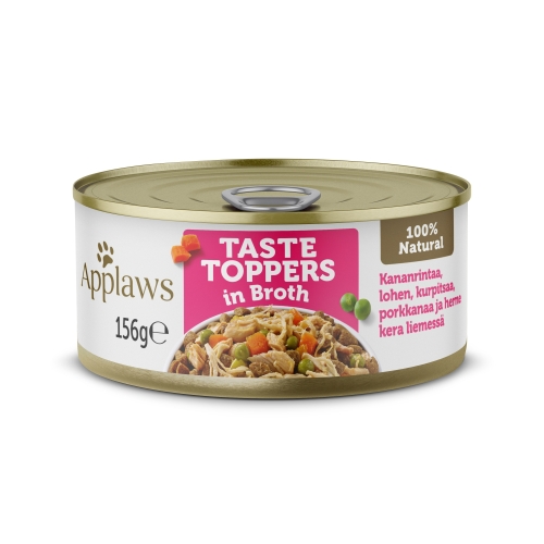 Applaws Taste Toppers konserv koertele, kana ja lõhega puljongis, 156g