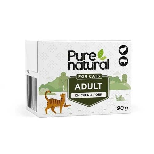 Purenatural kassi märgtoit, kana/siga, teraviljavaba, 90 g