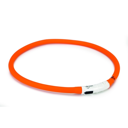 Beeztees Dogini Led+USB kaelarihm, 70 cm x 10 mm, oranz