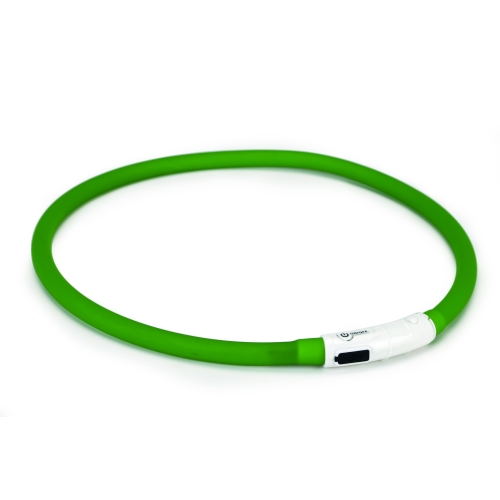 Beeztees Dogini Led+USB kaelarihm, 70 cm x 10 mm, roheline