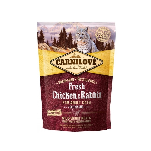 Carnilove Fresh kuivtoit kassidele gourmand kana/jänes 400 g