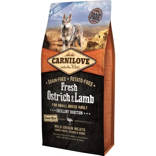 Carnilove Fresh kuivtoit koerale jaanalind/lammas väiksele tõule 6 kg