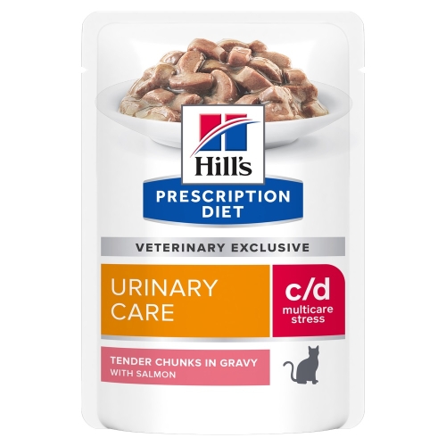 Hill's Prescription Diet c/d Stress kassi einekotike lõhega 85g 12TK