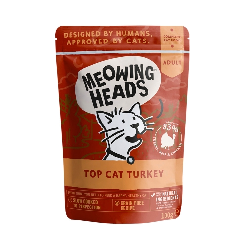 Meowing Heads einekotike kassidele, kalkunilihaga 100 g
