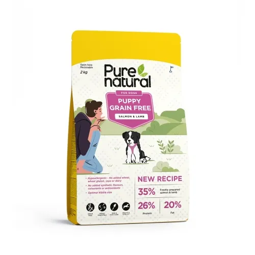 Purenatural kutsika kuivtoit, lõhe/lammas, teraviljavaba, 2 kg