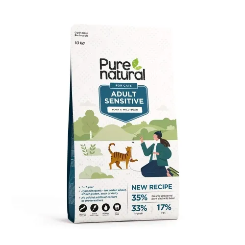 Purenatural Sensitive kassi kuivtoit, siga/metssiga, 10 kg
