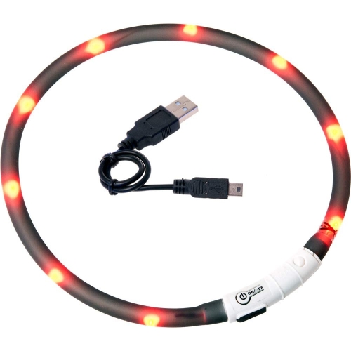 Flamingo kassi LED kaelarihm Visio USB 20-35 cm, must