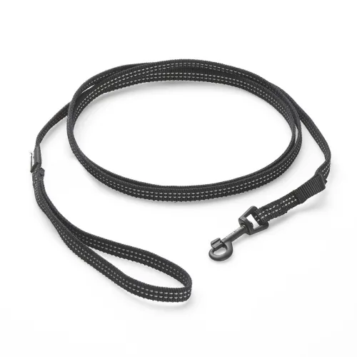 FEEL ACTIVE KOERA JALUTUSRIHM NAILONIST KARABIINIGA 2X180CM MUST*