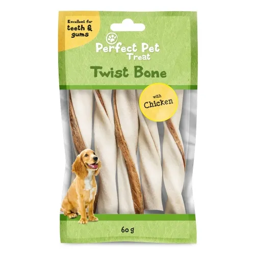Perfect Pet Twist Bone koera närimispulk, kana, 5 tk, 60 g