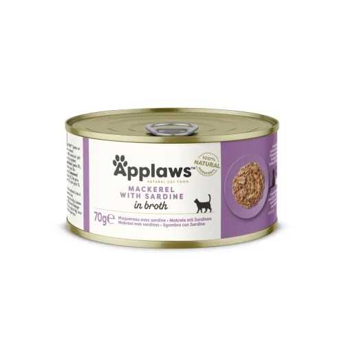 Applaws kassikonserv, makrell/sardiin, 70 g
