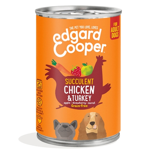 Edgard Cooper konserv koerale, kanaliha- ja kalkuniga, 400 g