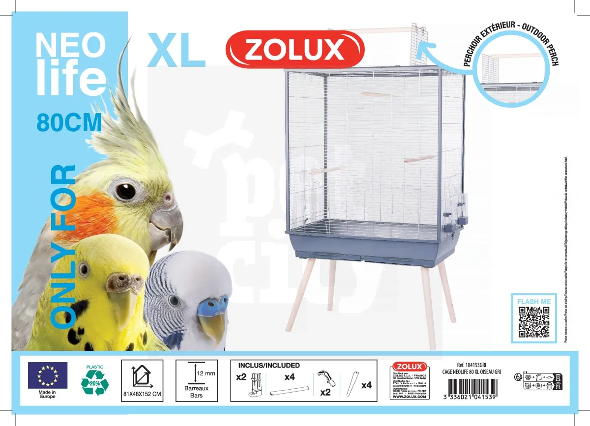 Zolux Neolife lindude puur 80cm  XL, hall - Tootepilt 2