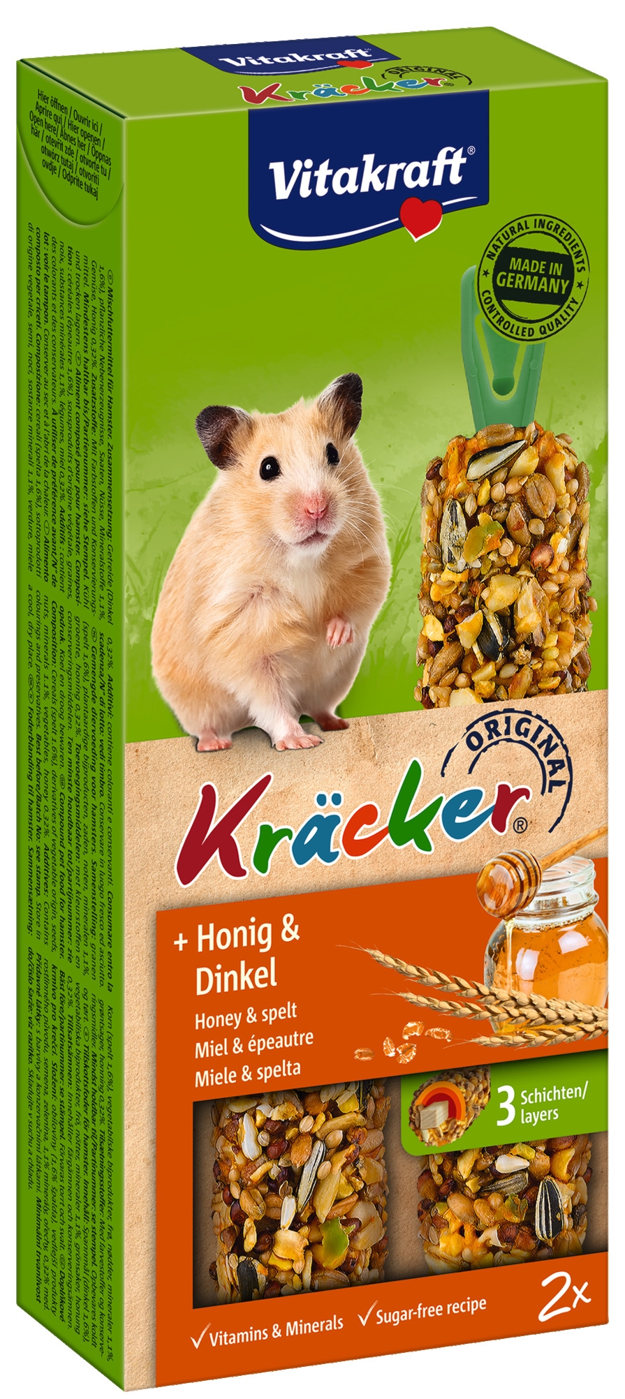 Vitakraft Kräcker hamstrite maius mee ja speltaga, 2 tk - Tootepilt 2