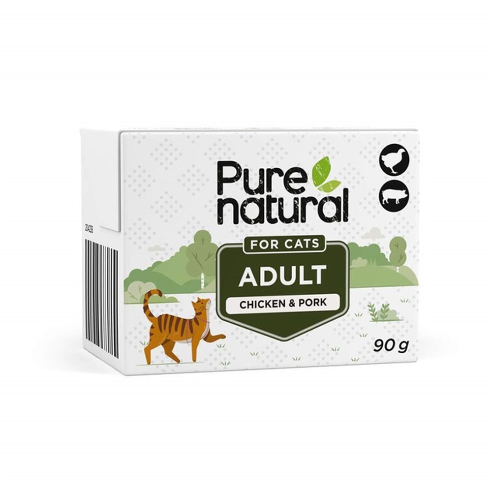 Purenatural kassi märgtoit, kana/siga, teraviljavaba, 90 g - Tootepilt 2